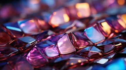 A dazzling display of iridescent gems in shades of regal purple and electric blue, their glassy...