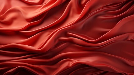 Fototapeta premium An opulent maroon silk fabric cascades in elegant folds, evoking passion and luxury in the realm of fashion and beauty