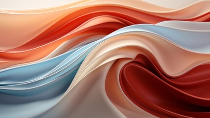 A vibrant sea of peach-hued abstract waves dances across a fabric canvas, evoking a sense of fluidity and wild energy