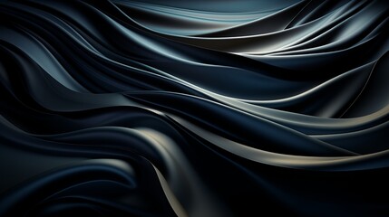 Fototapeta premium An ethereal blend of swirling fabric, merging black and silver hues, evoking a sense of mystery and intrigue in its abstract form