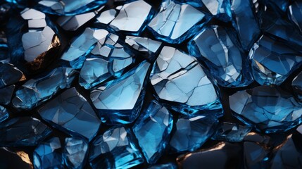 A shattered mosaic of cerulean shards, each one a fragment of a forgotten story