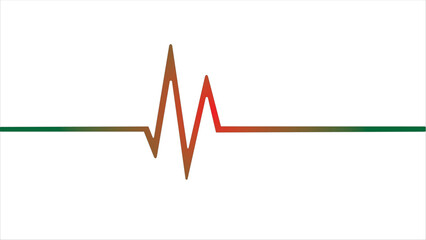 heart beat on ecg. Red and green heartbeat line icon. vector illustration. Pulse trace. EKG and Cardio symbol. Healthy and Medical concept. Vector illustration.