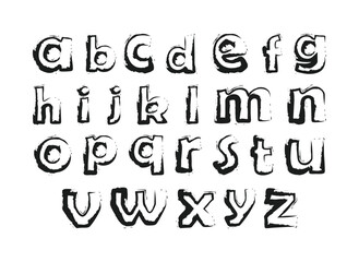  Grunge the alphabet letters. brush letters alphabet seamless pattern Dirty textured vector font. Hand-drawn typography font.