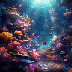 Obraz na płótnie Canvas a digital fantasy interpretation of a coral reef