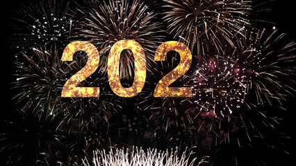 Anniversary colorful fireworks festival Beautiful night sky. Concept Merry Christmas and Happy New Year 2024 - Powered by Adobe