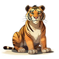 Ai Generated Art tiger on white
