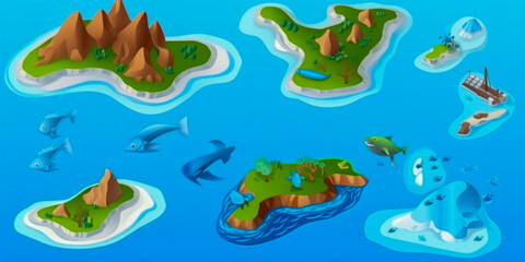 Naklejka premium A beautiful tropical island, aerial view