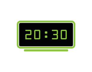 digital clock on white background	