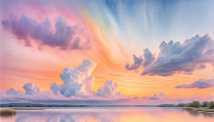 Celestial Elegance: The Enchanting Beauty and Mystery of Clouds Unveiled through Nature's Artistry.(Generative AI)