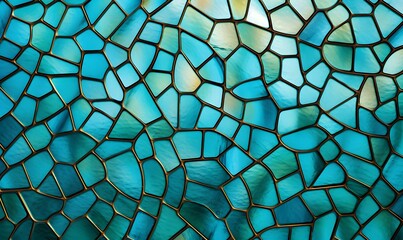 Beautiful turquoise glass tile pattern, Generative AI