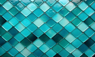 Beautiful turquoise glass tile pattern, Generative AI