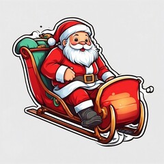 Vector Sticker Santa's Sled, Festive