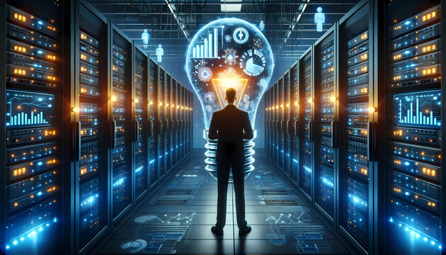 Futuristic Server Room Innovation Concept