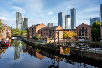 Castlefield in Manchester, UK, on a sunny day