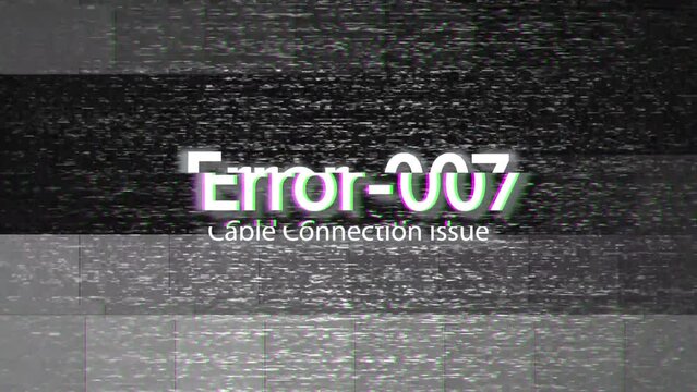 Tv Or Streaming Channel Error Message. Cable Connection Issue. Noise Display. Black White Color Logo Design Videos