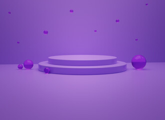 Obraz premium 3D Render of Pedestal in purple color