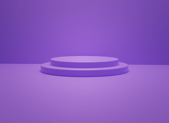 3D Render of Pedestal in purple color