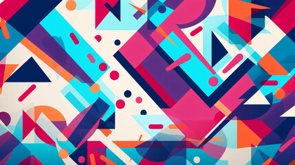 Colored abstract geometric flat pattern background