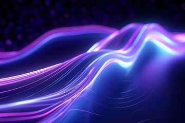 Fototapeta na wymiar illustration of abstract background of futuristic corridor with purple and blue neon lights wave speed light