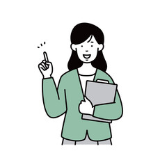 指差しをする女性のビジネスパーソン 教師