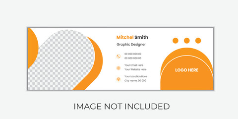 Simple email signature design template. Personal or commercial email footer design with modern layout