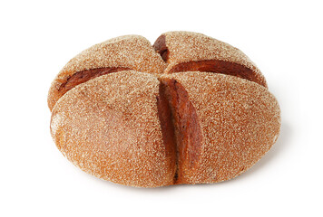 Freshly baked bread isolated on white background