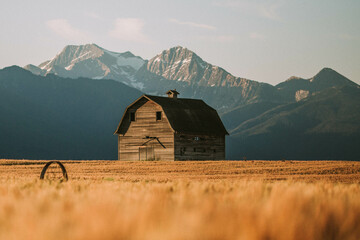 Barn With Mountains