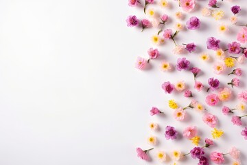 Spring Blossom on White Background with Copy Space