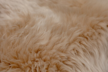 close up of brown fluffy texture, fabric for making winter clothes