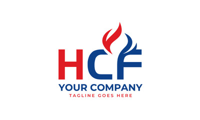 hcf logo design with fire concept