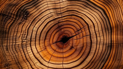 Macro photo of wood cross section Wood grain texture background. Generative AI.