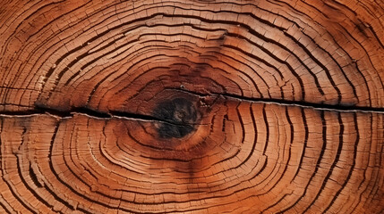 Macro photo of wood cross section Wood grain texture background. Generative AI.