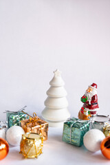 A tree with presents, White Christmas and Holiday Theme