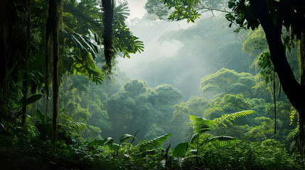 Path in the Lush Green Forest. Generative Ai