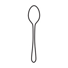 スプーン　カトラリーアイコンシンプルイラスト