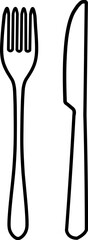 フォークとナイフ　カトラリーシンプルアイコンイラスト