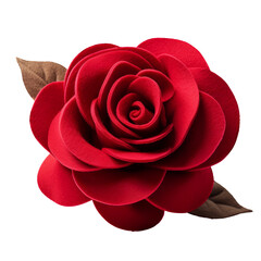 Red rose flower made of felt handmade for valentine day love decoration