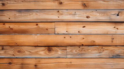 Panorama of vintage brown wood wall pattern and background seamless. Generative AI.