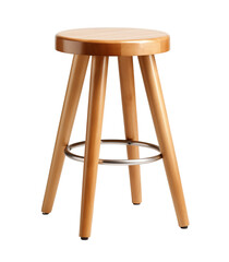 Brown Wooden Stool isolated on white background