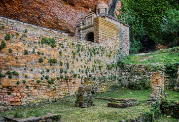 The Royal Monastery of San Juan de la Peña located in Botaya, southwest of Jaca, Huesca, Aragon...