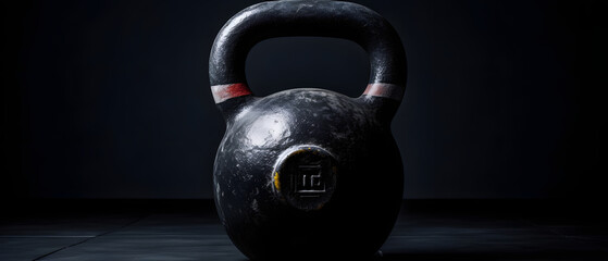 kettlebell on a black background, Fitness center Background