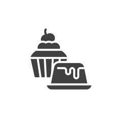 Pastry dessert vector icon