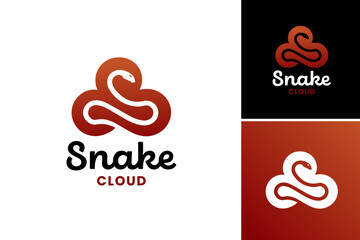 Snake Cloud Logo is a logo design featuring a combination of a snake and a cloud, representing creativity, transformation, and adaptability. Suitable for tech, creative, or environmental brands.
