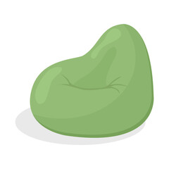Vector cartoon image of a bean bag chair. In a modern pastel color. The concept of comfort and furniture at home. Elements for your design