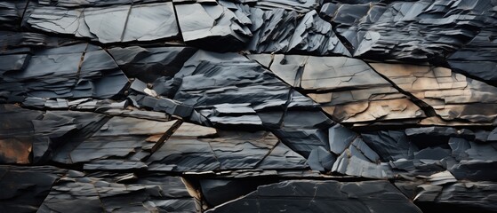 Shale rock background. Its fine layers, formed from compacted mud and silt, whisper the narratives of geological epochs.