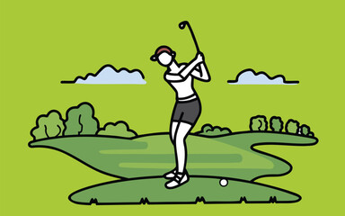 illustration of a golf player