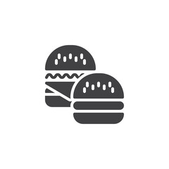 Two burgers vector icon