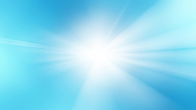 Abstract light burst and light rays moving shining on pastel soft blue background animation.