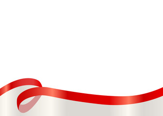 リボンの上品なフレーム　赤色の華麗なフレーム