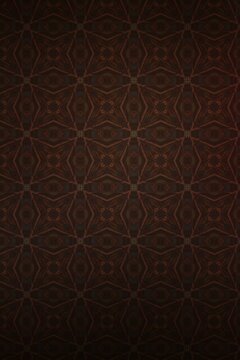 Brown Ethnic patterned background, Abstract kaleidoscope fabric design © Chromatic